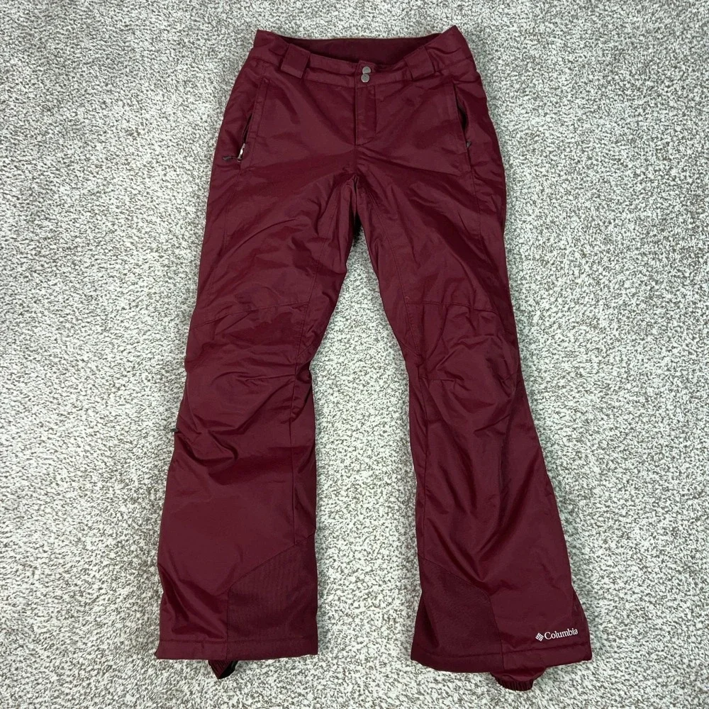 Columbia Pants Women Small Red Omni-Tech Omni-Heat Snow Pants Ski Winter Outdoor